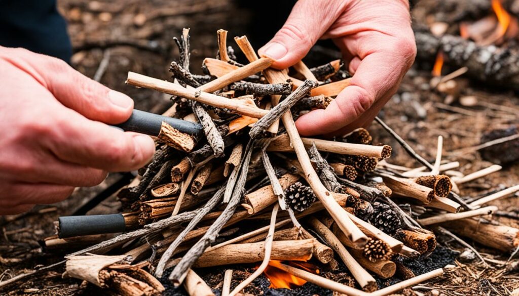 Professionelle Anzündtechniken für Lagerfeuer