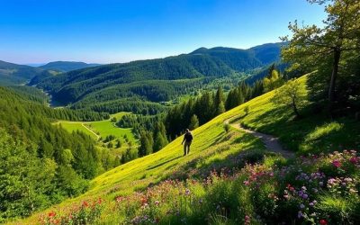 Landschaft mit Bergen und Wäldern im Bergischen Land